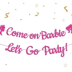 Pink Glitter Party Banner